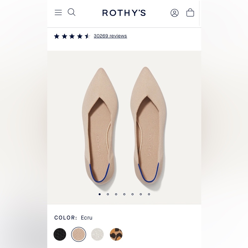 Rothy’s The Point - Ecru, Size 6